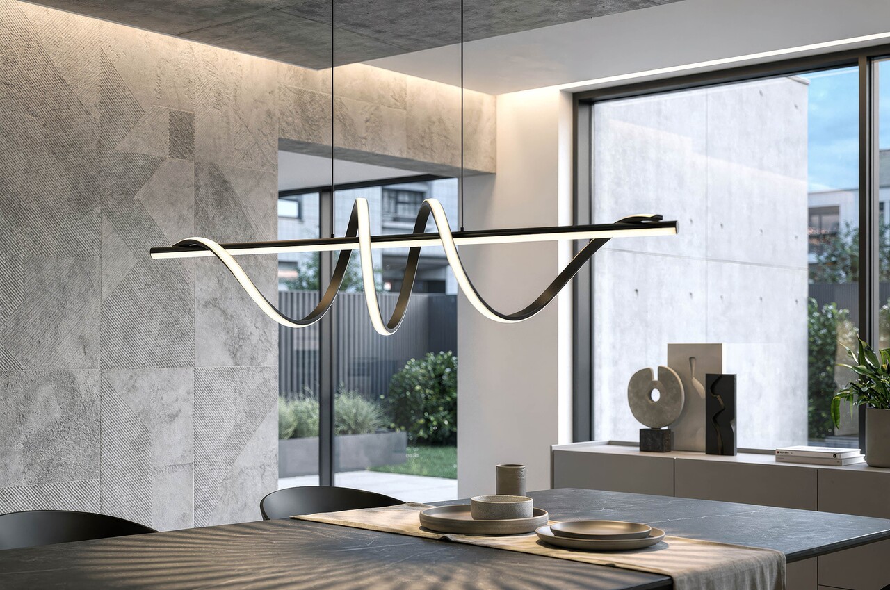 Candelabru, Mauro Ferretti, Spiral, banda LED integrata, 65W, 3000K / 4000K / 6000K, 101x25x30-150 cm, aluminiu/fier, negru/alb - imagine 7